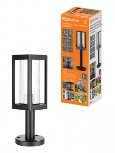 Светильник садово-парковый "Женева" 60 Вт, стойка, алюм., прозрачное/черный, Е27, TDM Светильник садово-парковый "Женева" 60 Вт, стойка, алюм., прозрачное/черный, Е27, TDM