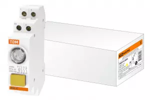 ЭЛМАКС - Выключатель кнопочный с индикацией ВКИ-47 желтый (LED) 2НО;1НЗ AC/DC TDM элмакс, электротехника, кабель, светотехника, elmax.pro