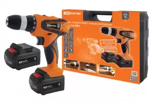 ЭЛМАКС - Дрель-шуруповерт акк. ДША-14-ЛК1 14 В, 1,3 А*ч Li-Ion 2 шт, 26 Нм, 0-1400 об/мин, кейс, "Гранит" TDM элмакс, электротехника, кабель, светотехника, elmax.pro