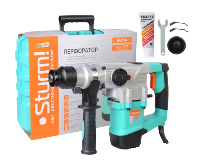 ЭЛМАКС - RH2514 Перфоратор Sturm!, 1400Вт,32мм,5.5Дж,4350уд/мин,970об/мин,3 реж,ВЕРТИКАЛ,метал корп,кейс элмакс, электротехника, кабель, светотехника, elmax.pro