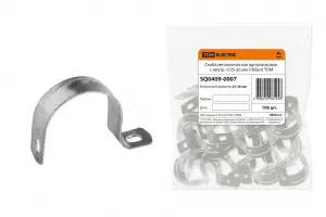 ЭЛМАКС - Скоба металлическая однолапковая с внутр. d 25-26 мм (100шт) элмакс, электротехника, кабель, светотехника, elmax.pro