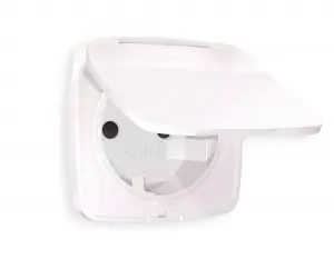 ЭЛМАКС - Лицевая панель OMEGA (Жемчуг) для электрической розетки с заземлением со шторками и защитной крышкой элмакс, электротехника, кабель, светотехника, elmax.pro