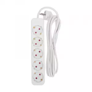 ЭЛМАКС - Удлинитель STANDARD 5 гнезд, 3м, 3х1,0мм², с/з, белый REXANT элмакс, электротехника, кабель, светотехника, elmax.pro