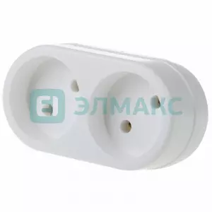ЭЛМАКС - Двойник электрический , 6-10 А, без заземления, белый REXANT элмакс, электротехника, кабель, светотехника, elmax.pro