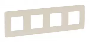 ЭЛМАКС - UNICA STUDIO рамка 4-поста, ШАМПАНЬ/белый элмакс, электротехника, кабель, светотехника, elmax.pro