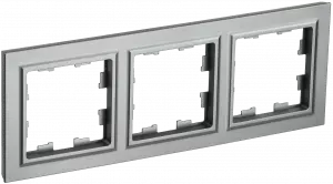 ЭЛМАКС - BRITE Рамка 3-мест. РУ-3-БрС сталь IEK элмакс, электротехника, кабель, светотехника, elmax.pro