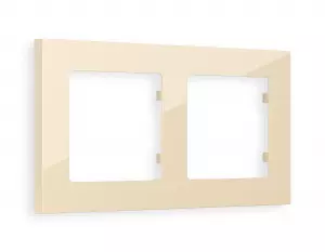 ЭЛМАКС - Рамка ALFA Techno (Бежевый глянец) 2-ая AF220302 элмакс, электротехника, кабель, светотехника, elmax.pro