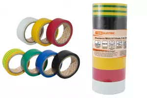 ЭЛМАКС - Изолента ПВХ 0,15*19мм 5м (набор 7 цветов) TDM элмакс, электротехника, кабель, светотехника, elmax.pro