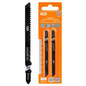 ЭЛМАКС - Пилки для электролобзика по дереву, HCS, 75х2,5 мм, чистый рез, T101B, 2 шт, "Рубин", TDM элмакс, электротехника, кабель, светотехника, elmax.pro