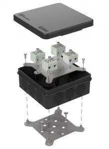 Коробка огнестойкая для о/п двухкомпонентная 60-0303-9005-FR6.0-8 Е15-Е120 100х100х40 Промрукав Коробка огнестойкая для о/п двухкомпонентная 60-0303-9005-FR6.0-8 Е15-Е120 100х100х40 Промрукав