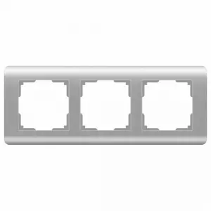 ЭЛМАКС - WL12-Frame-03 / Рамка на 3 поста (серебряный) элмакс, электротехника, кабель, светотехника, elmax.pro
