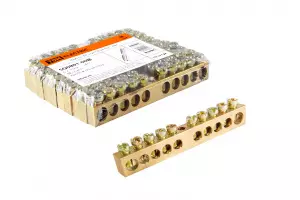 ЭЛМАКС - Шина "N" нулевая 6х9мм 10/1 (10 групп/крепеж по центру) TDM элмакс, электротехника, кабель, светотехника, elmax.pro