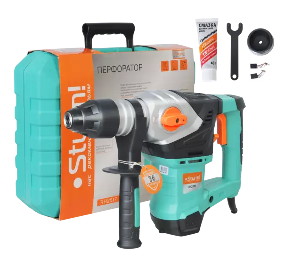 ЭЛМАКС - RH2517 Перфоратор Sturm!, 1700Вт,32мм,5.5Дж,4350уд/мин,880об/мин,3 реж,ВЕРТИКАЛ,метал корп,кейс элмакс, электротехника, кабель, светотехника, elmax.pro