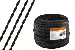 ЭЛМАКС - Ретро провод "Эко" 2х2,5 витой ГОСТ черный (20м) TDM элмакс, электротехника, кабель, светотехника, elmax.pro