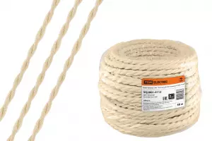 ЭЛМАКС - Ретро провод "Эко" 2х2,5 витой ГОСТ бежевый (50м) TDM элмакс, электротехника, кабель, светотехника, elmax.pro