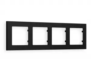 ЭЛМАКС - Рамка ALFA Techno (Черный матовый) 4-ая AF220704 элмакс, электротехника, кабель, светотехника, elmax.pro