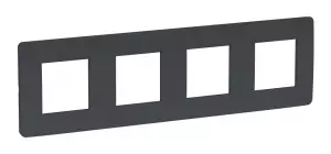 ЭЛМАКС - UNICA STUDIO рамка 4-постовая, антрацит элмакс, электротехника, кабель, светотехника, elmax.pro