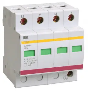 Огр-ль имп. перенапр. ОПС1-C 4P In=20kA Un=400B Im=40kA ИЭК