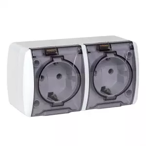 ЭЛМАКС - Владивосток Розетка 2-местная 16А с зазем. с кр. IP54 EKF элмакс, электротехника, кабель, светотехника, elmax.pro