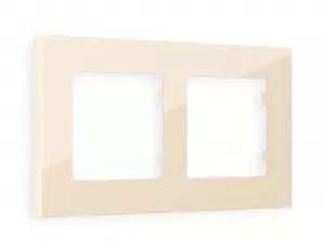ЭЛМАКС - Рамка ALFA Qubi (Бежевый глянец) 2-ая AF250302 элмакс, электротехника, кабель, светотехника, elmax.pro