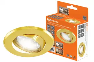 Светильник встраиваемый поворотный СВ 02-03 MR16 50Вт G5.3 матовый золото/золото TDM