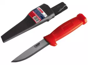 Нож строительный, длина лезвия 100 мм, нержавеющая сталь, пластиковая рукоять