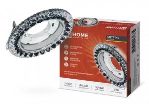 Светильник встраиваемый GX53R-crystal R42L-BC с подсветкой 4К под GX53 Черный/Хром IN HOME
