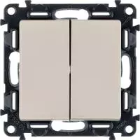 ЭЛМАКС - Valena LIFE.Выключатель двухклавишный 10А 250В с лицевой панелью.Безвинтовые зажимы.Слоновая кость элмакс, электротехника, кабель, светотехника, elmax.pro