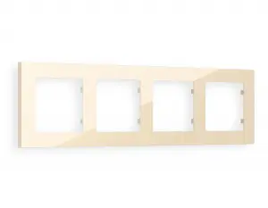 ЭЛМАКС - Рамка ALFA Techno (Бежевый глянец) 4-ая AF220304 элмакс, электротехника, кабель, светотехника, elmax.pro