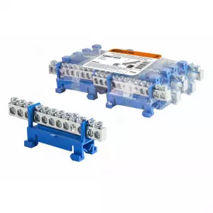 ЭЛМАКС - Шина "N" нулевая с изолятором на DIN-рейку 6x9мм стойка мал. 12 групп никелированная TDM элмакс, электротехника, кабель, светотехника, elmax.pro