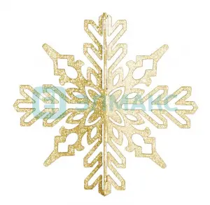 ЭЛМАКС - Елочная фигура "Снежинка ажурная 3D", 23 см, цвет золотой элмакс, электротехника, кабель, светотехника, elmax.pro