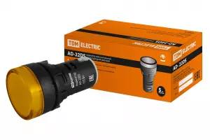 ЭЛМАКС - Лампа AD-22DS(LED)матрица d22мм желтый 110В AC/DC TDM элмакс, электротехника, кабель, светотехника, elmax.pro
