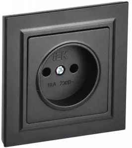 ЭЛМАКС - BRITE Роз. без з/к/ш 10А в сб. РСР10-1-0-БрЧ черн. IEK элмакс, электротехника, кабель, светотехника, elmax.pro