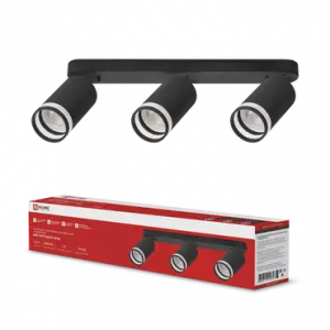 ЭЛМАКС - Светильник потолочный НПБ СПОТ-3xGU10-AR-BL под лампу GU10 56х165x350мм черный IN HOME элмакс, электротехника, кабель, светотехника, elmax.pro