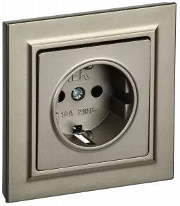 ЭЛМАКС - BRITE Роз. с з/к/ш 16А в сб. РСР14-1-0-БрШ шамп. IEK элмакс, электротехника, кабель, светотехника, elmax.pro