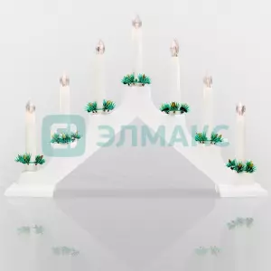 ЭЛМАКС - Новогодняя горка 7 свечек, цвет корпуса: Белый, цвет свечения: Теплый белый элмакс, электротехника, кабель, светотехника, elmax.pro