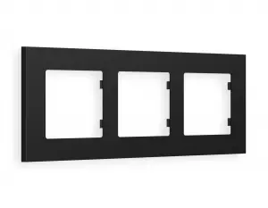 ЭЛМАКС - Рамка ALFA Qubi (Черный матовый) 3-ая AF250703 элмакс, электротехника, кабель, светотехника, elmax.pro
