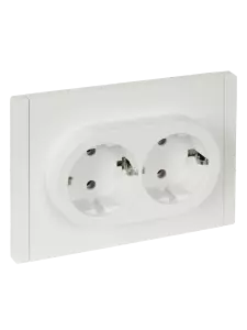 ЭЛМАКС - FORTE&PIANO Розетка 2-я с з/к без з/ш б/к 16А FP224 белый IEK элмакс, электротехника, кабель, светотехника, elmax.pro