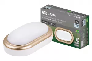 ЭЛМАКС - Светильник накладной LED ДПО "Антарес" 15Вт 4000К овал 221*131*68 мм мат.золото IP54 TDM элмакс, электротехника, кабель, светотехника, elmax.pro