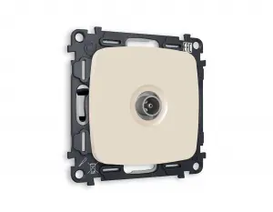 ЭЛМАКС - Комплект механизма TV розетки проходной OMEGA MO333030 Бежевый матовый 5-1000 MHz 4dB QUANT (OP3330, элмакс, электротехника, кабель, светотехника, elmax.pro