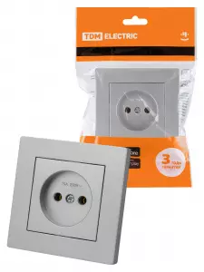 ЭЛМАКС - Розетка 2П 10А 250В серебр. металлик "Сенеж" TDM элмакс, электротехника, кабель, светотехника, elmax.pro