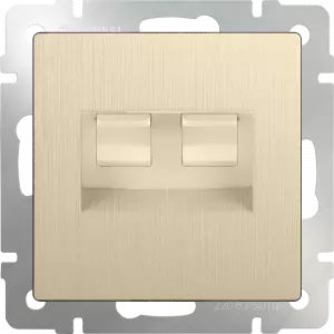 ЭЛМАКС - WL10-RJ11-45 / Розетка телефонная RJ-11 и Еthernet RJ-45 (шампань рифленый) элмакс, электротехника, кабель, светотехника, elmax.pro