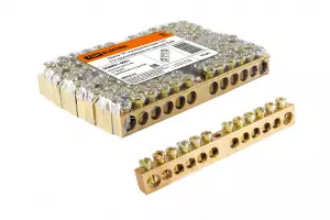 ЭЛМАКС - Шина "N" нулевая 8х12мм 12/1 (12 групп/крепеж по центру) TDM элмакс, электротехника, кабель, светотехника, elmax.pro