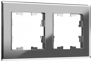 ЭЛМАКС - BRITE Рамка 2-мест. РУ-2-2-БрСе стекло сер. IEK элмакс, электротехника, кабель, светотехника, elmax.pro