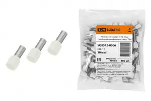 ЭЛМАКС - Наконечник-гильза Е10-12 10мм2 с изолированным фланцем (100шт) TDM элмакс, электротехника, кабель, светотехника, elmax.pro