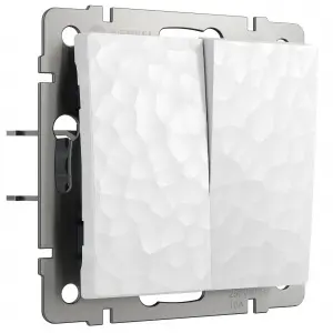 W1222001/ Выключатель двухклавишный проходной (hammer белый)