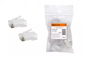 ЭЛМАКС - Разъем RJ-45 UTP для кабеля кат. 6, 8P8C (100шт) TDM элмакс, электротехника, кабель, светотехника, elmax.pro