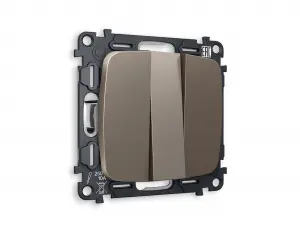 ЭЛМАКС - Комплект механизма 3-клавишного выключателя OMEGA MO635010 Темная бронза матовый 10A-250V QUANT (OP6 элмакс, электротехника, кабель, светотехника, elmax.pro