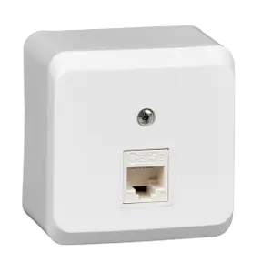 ЭЛМАКС - Розетка 1гн. ОП компьютерная RJ45 категория 5E белый ЭТЮД (25/200) (KOMA-001B) элмакс, электротехника, кабель, светотехника, elmax.pro