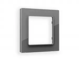 ЭЛМАКС - Рамка ALFA Platos (Антрацит серый Стекло органическое) 1-ая AF330651 элмакс, электротехника, кабель, светотехника, elmax.pro